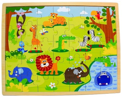 Puzzle drewniane 35 elementów Safari 130089A