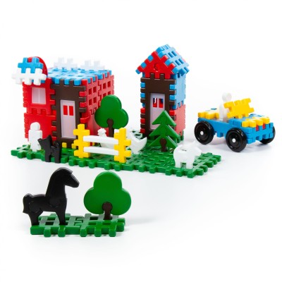 Klocki konstrukcyjne wafle 235 elementów