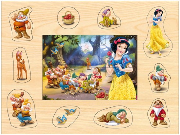 Puzzle drewniane 2w1 Disney Królewna Śnieżka Princess
