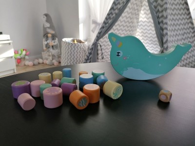 Gra układanka motoryczna Balansujący delfin Adam Toys